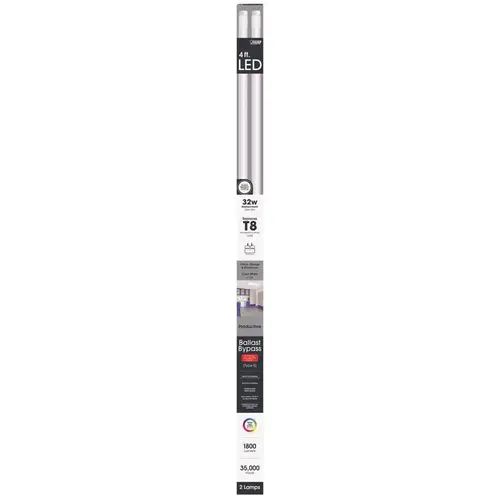 Feit Electric T848/840/B/LED2 LED Bulb T8 Cool White 48" G13 Linear 32 Watt Equivalence White Pair