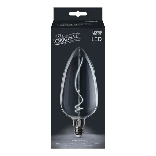 Feit Electric TD/7/SMK/FIL Filament LED Bulb Tear Drop E26 (Medium) Smoke Daylight 60 W Smoke