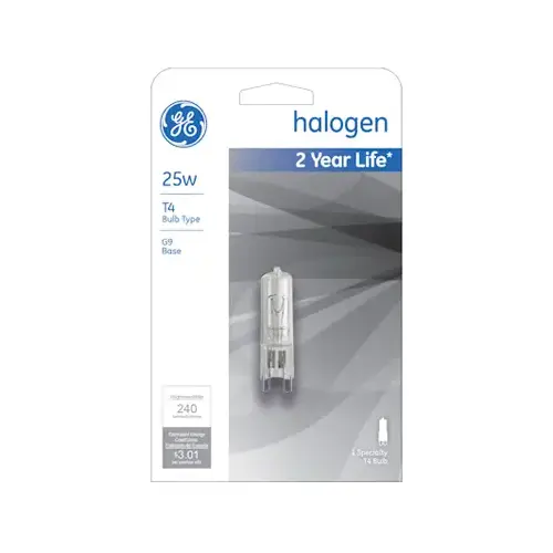 GE 16754-XCP5 Halogen Bulb Edison 25 W T4 Specialty 240 lm Daylight Clear - pack of 5