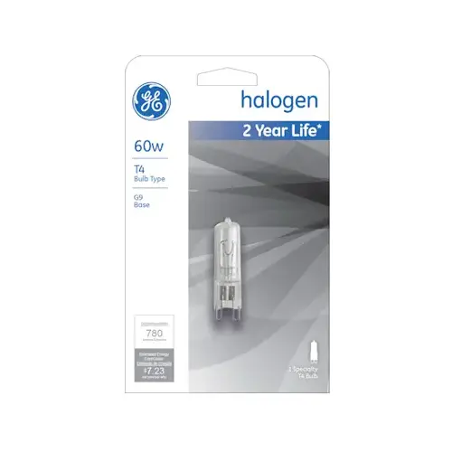 GE 16756 Halogen Bulb Edison 60 W T4 Specialty 780 lm Daylight Clear