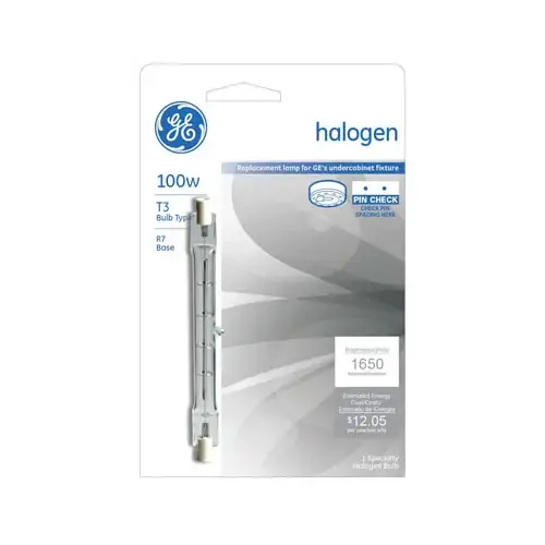 GE 22489-XCP5 Halogen Bulb 100 W T3 Tubular 1,500 lm Warm White Clear - pack of 5