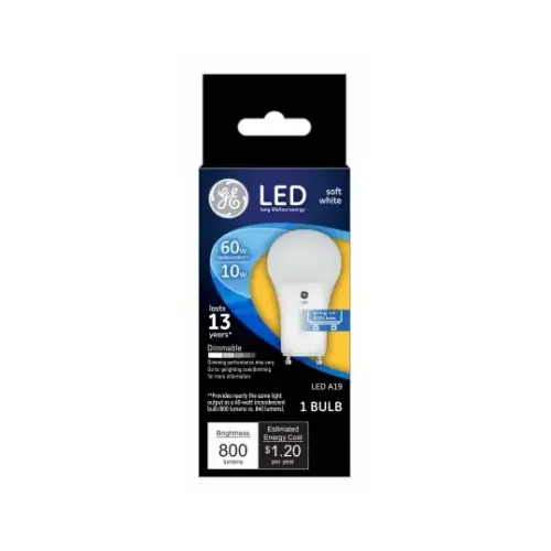GE 44775 LED Bulb A19 GU24 Soft White 60 Watt Equivalence Clear