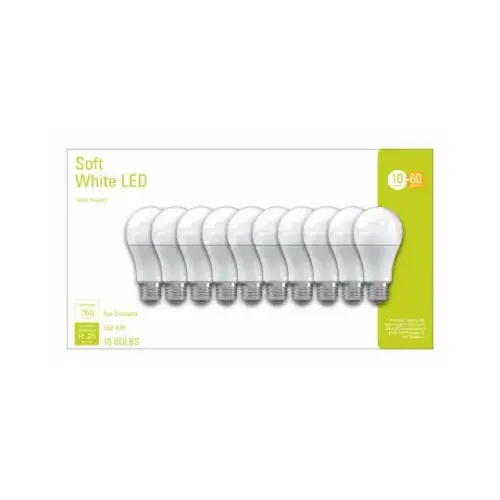 GE 93095552 LED Light Bulb A19 E26 (Medium) Soft White 60 Watt Equivalence Frosted
