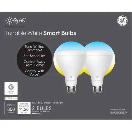 GE 93096424 LED Bulb BR30 E26 (Medium) Tunable White 60 W White Pair