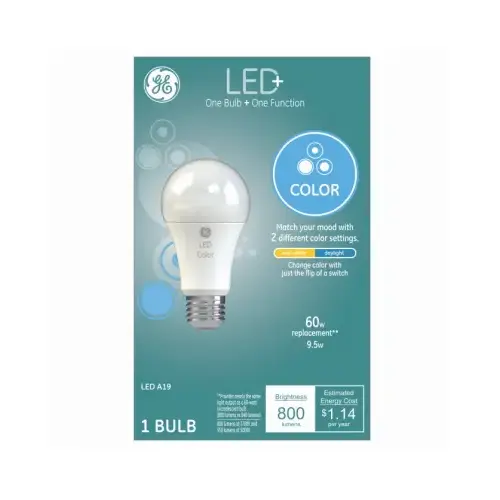 GE 93100289 LED Smart Bulb LED  A19 E26 (Medium) Soft White/Daylight 65 W Frosted