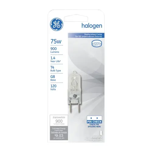 GE 97666 Halogen Bulb Edison 75 W T4 Specialty 900 lm Warm White Clear