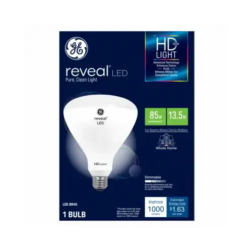 GE Lighting 30696 Reveal HD  LED Light Bulb, 800 Lumens, 13-Watts
