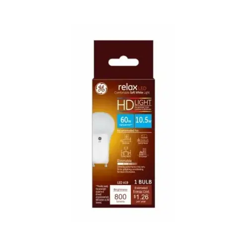 GE Lighting 46183 Relax HD LED Specialty Light Bulb, Soft White, 800 Lumens, 10.5-Watts
