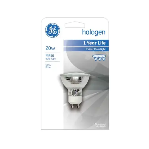 GE Lighting 84940 Quartz Halogen Flood Light, 20-Watts Clear