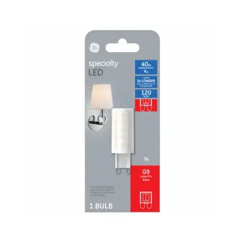 GE Lighting 93129001 LED Bulb, T4 Lamp, G9 Lamp Base, 3000 K Color Temp