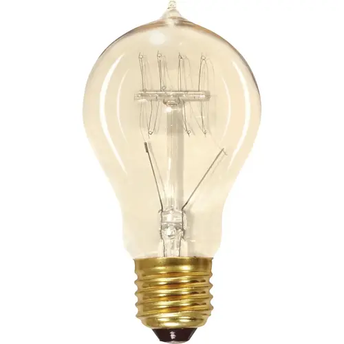 Satco S2419 60W Clear Medium Edison A19 Incandescent Vintage Light Bulb