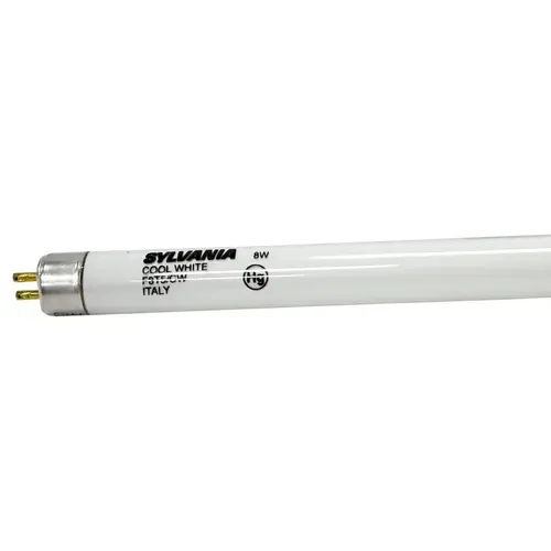 Sylvania 20834-XCP6 Fluorescent Bulb, 8 W, T5 Lamp, Miniature G5 Lamp Base, 390 Lumens, 4000 K Color Temp, Cool White Light - pack of 6