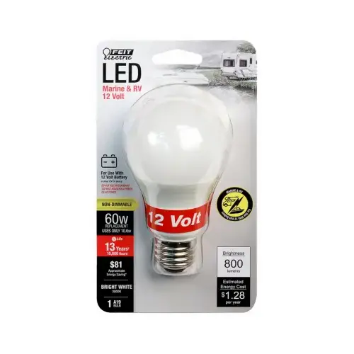 Feit Electric BPOM60/930CA/LED-12-XCP4 12 LED Bulb, General Purpose, A19 Lamp, 60 W Equivalent, E26 Lamp Base, Warm White Light - pack of 4