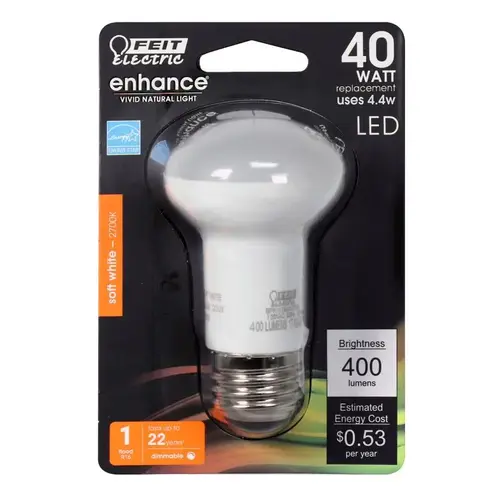 Feit Electric BPR16DM/927CA LED Bulb, Flood/Spotlight, R16 Lamp, 40 W Equivalent, E26 Lamp Base, Dimmable Frosted