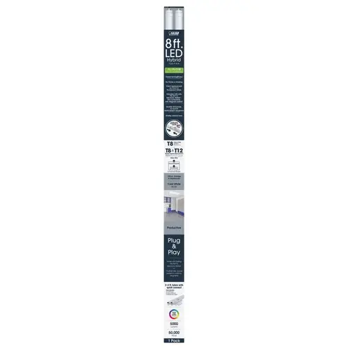 Feit Electric T96/840/AB/LED LED Tube Light Bulb T8/T12 Cool White 96" 1-Pin Linear 42 Watt Equivalence White