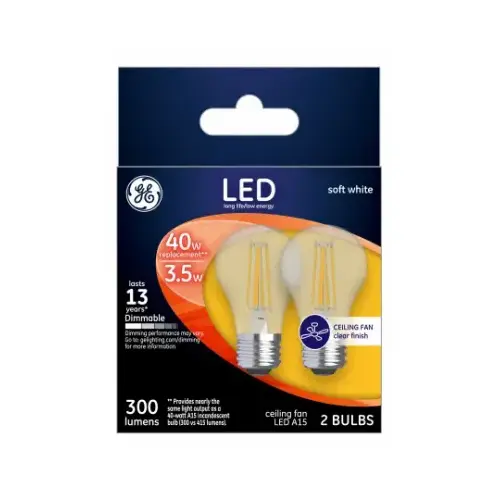 GE 23240-XCP6 LED Bulb A15 E12 (Candelabra) Soft White 40 W Clea - 2 per pack x6 packs