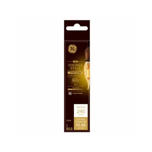 GE 36772 Filament LED Bulb CAM E26 (Medium) Warm Amber 40 W Clear