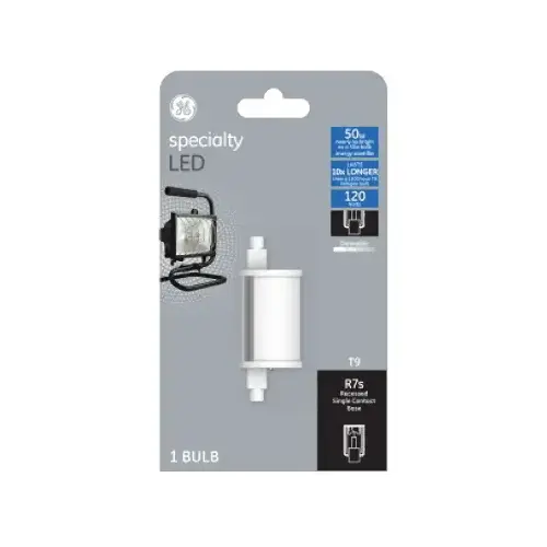 GE Lighting 93129009 LED Bulb, Specialty, T9 Lamp, RX7s Lamp Base, Dimmable, Soft White Light, 3000 K Color Temp