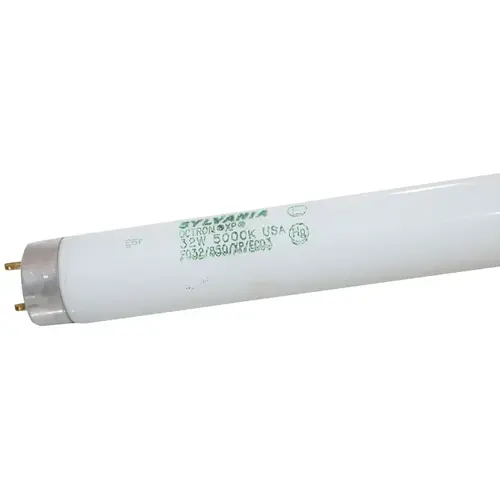 Sylvania 22026 Fluorescent Bulb, 32 W, T8 Lamp, Medium G13 Lamp Base, 2820 Lumens, 5000 K Color Temp, Super White Light