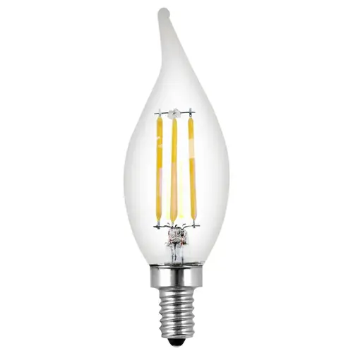 Feit Electric BPCFC40/927CA/FIL Feit Electric BPCFC40/927CA/FIL/2 LED Bulb, Decorative, Flame Tip Lamp, 40 W Equivalent, E12 Lamp Base, Dimmable, Clear - pack of 2