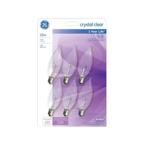 GE 75223 LED Bulb CA10 E12 (Candelabra) White 25 Watt Equivalence Clear
