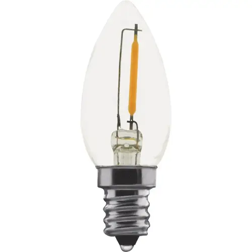 Satco S11308 7W Equivalent C7 Candelabra Base 2700K Clear LED Bulb - pack of 2