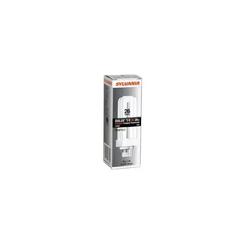 Sylvania 20881 Compact Fluorescent Bulb, 26 W, T4 Lamp, GX24Q-3 Lamp Base, 1501 Lumens, 3500 K Color Temp White