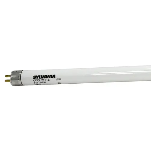 Sylvania 21315-XCP6 Fluorescent Bulb, 13 W, T5 Lamp, Miniature G5 Lamp Base, 830 Lumens, 4200 K Color Temp, Cool White Light - pack of 6