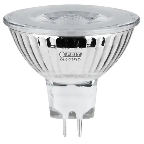 Feit Electric BPEXN/930CA LED Bulb, Track/Recessed, MR16 Lamp, 50 W Equivalent, GU5.3 Lamp Base, Dimmable, Silver Clear