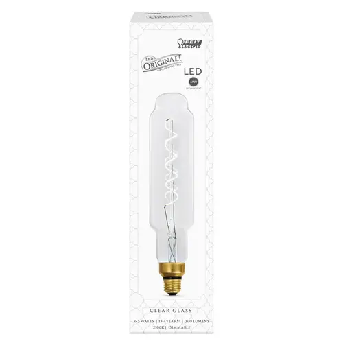 Feit Electric VB/S/CL/820/FIL Filament LED Bulb Bottle E26 (Medium) Soft White 60 W Clear