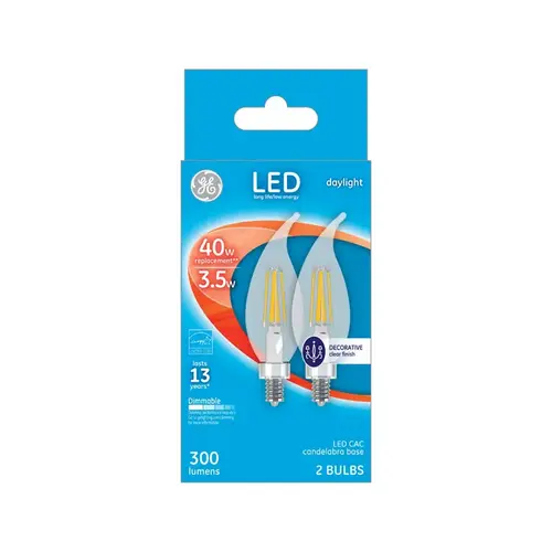 GE 24528-XCP6 LED Bulb C10 CAC White 40 W Clea - 2 per pack x6 packs
