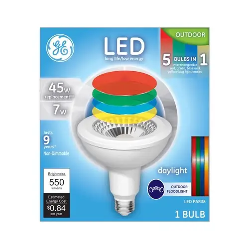GE 69262 LED Floodlight Bulb PAR38 E26 (Medium) Daylight 45 W Clear