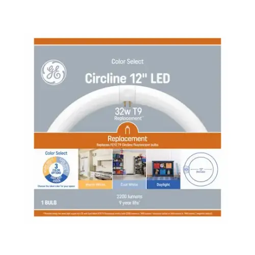 GE Lighting 93132068 Bulb, T9 Lamp, 32 W Equivalent, G10Q Lamp Base, No, Cool White/Daylight/Warm White