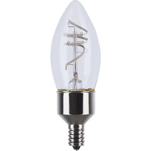 Satco S10523 Reminiscent 40W Equivalent Warm White B11 Gray Coil Filament Candelabra LED Decorative Light Bulb - pack of 2