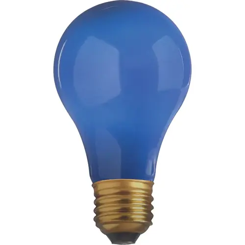 Satco S6092 25W Ceramic Blue Medium A19 Incandescent Party Light Bulb