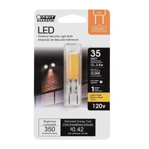Feit Electric BP35G8.6/830LED LED Bulb T4 GY8.6 Warm White 35 Watt Equivalence Clear