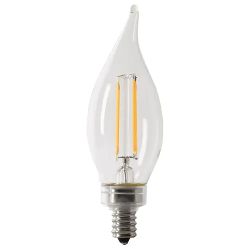 Feit Electric CFC60927CAFIL6-XCP4 LED Bulb, Decorative, 60 W Equivalent, E12 Lamp Base, Dimmable, Clear, Soft White Light - pack of 24