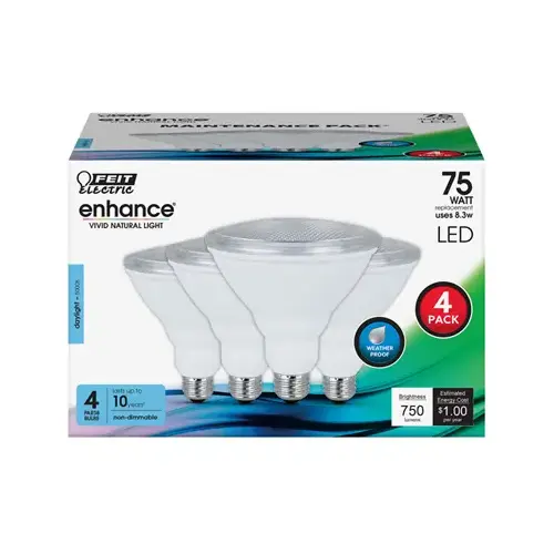 Feit Electric PAR38/950CA10K/MP/4 LED Light Bulbs, Par38, Warm Daylight, 750 Lumens, 8.3-Watts - pack of 4