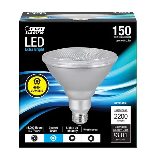 Feit Electric PAR38DM22005KLD ED LED Bulb, High-Output, PAR38 Lamp, 150 W Equivalent, E26 Lamp Base, Dimmable, Frost Frosted