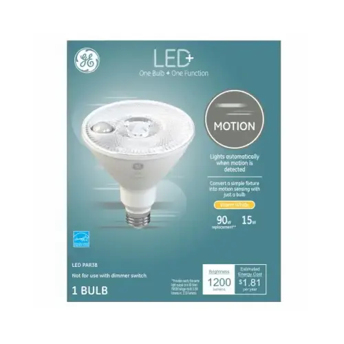 GE 93100350 LED Motion Activated Bulb LED  PAR38 E26 (Medium) Warm White 90 W White