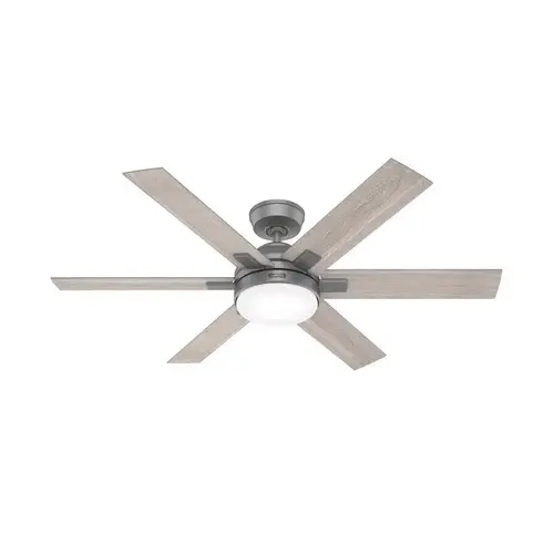 HUNTER FAN COMPANY 51878 Ceiling Fan Georgetown 52" Matte Silver Integrated LED Indoor Matte Silver
