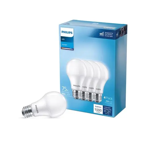 Philips 565390 LED Bulb A19 E26 (Medium) Daylight 75 Watt Equivalence Daylight