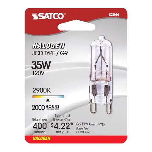 Satco S3544 Halogen Bulb 35 W T4 Specialty 400 lm Warm White Clear