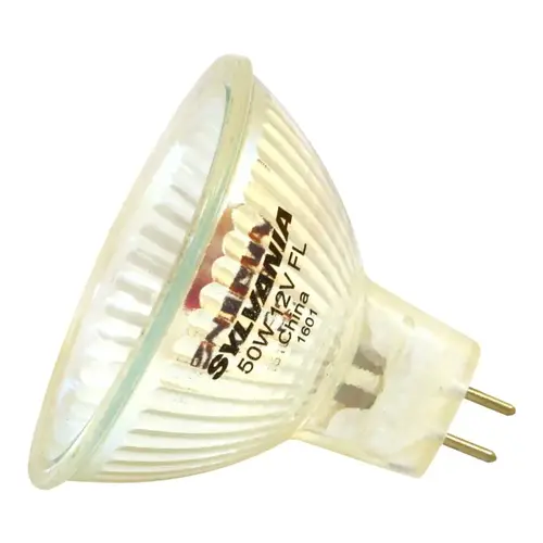 Sylvania 58516 Halogen Bulb, 50 W, GU5.3 Lamp Base, MR16 Lamp, 600 Lumens, 3000 K Color Temp, 2000 hr Average Life