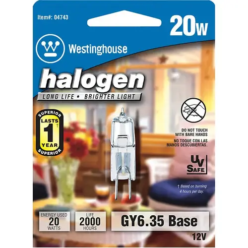 Westinghouse 04743 Halogen Bulb 20 W JC Decorative 300 lm Warm White Clear