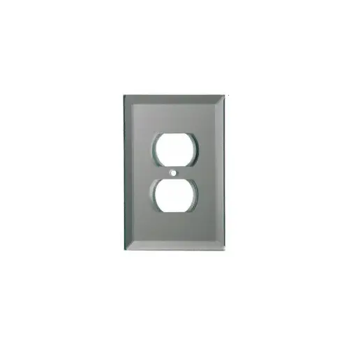 CRL GPP2GRYM Duplex Plug Back Painted Glass Cover Plate - Gray Mist