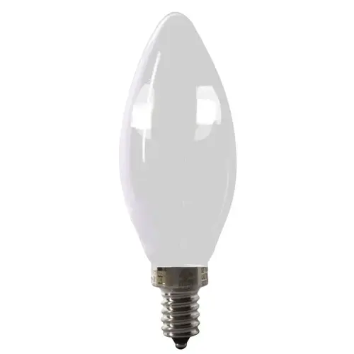 Feit Electric BPCTF60950CAFIL/2 BPCTF60/950CA/FIL/2 LED Bulb, Decorative, B10 Lamp, 60 W Equivalent, E12 Lamp Base, Dimmable, Frosted - pack of 2