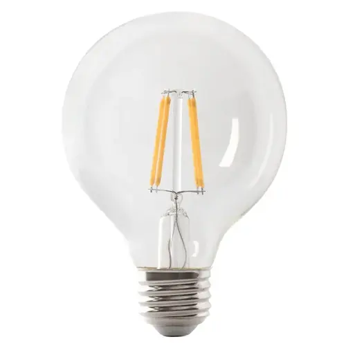 Feit Electric BPG2560950CAFRP LED Bulb, Globe, G25 Lamp, 60 W Equivalent, E26 Lamp Base, Dimmable, Clear