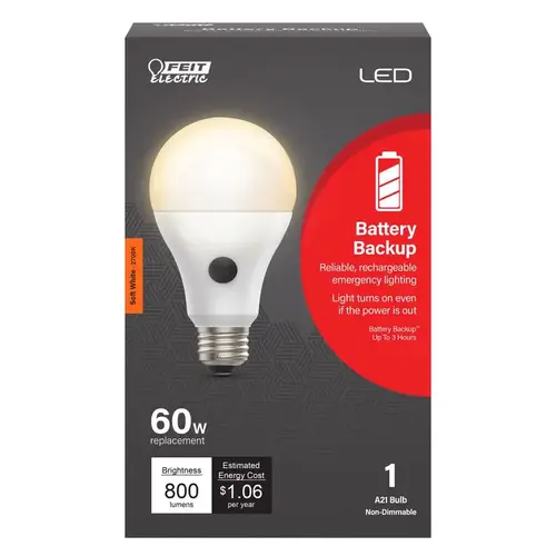 Feit Electric OM60927CABATG2L LED Bulb A21 E26 (Medium) Soft White 60 Watt Equivalence White