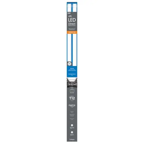 Feit Electric T1248HO865LED2R Led Linear Lamp T12 Daylight Deluxe 48" G13 Linear 40 Watt Equivalence White Pair
